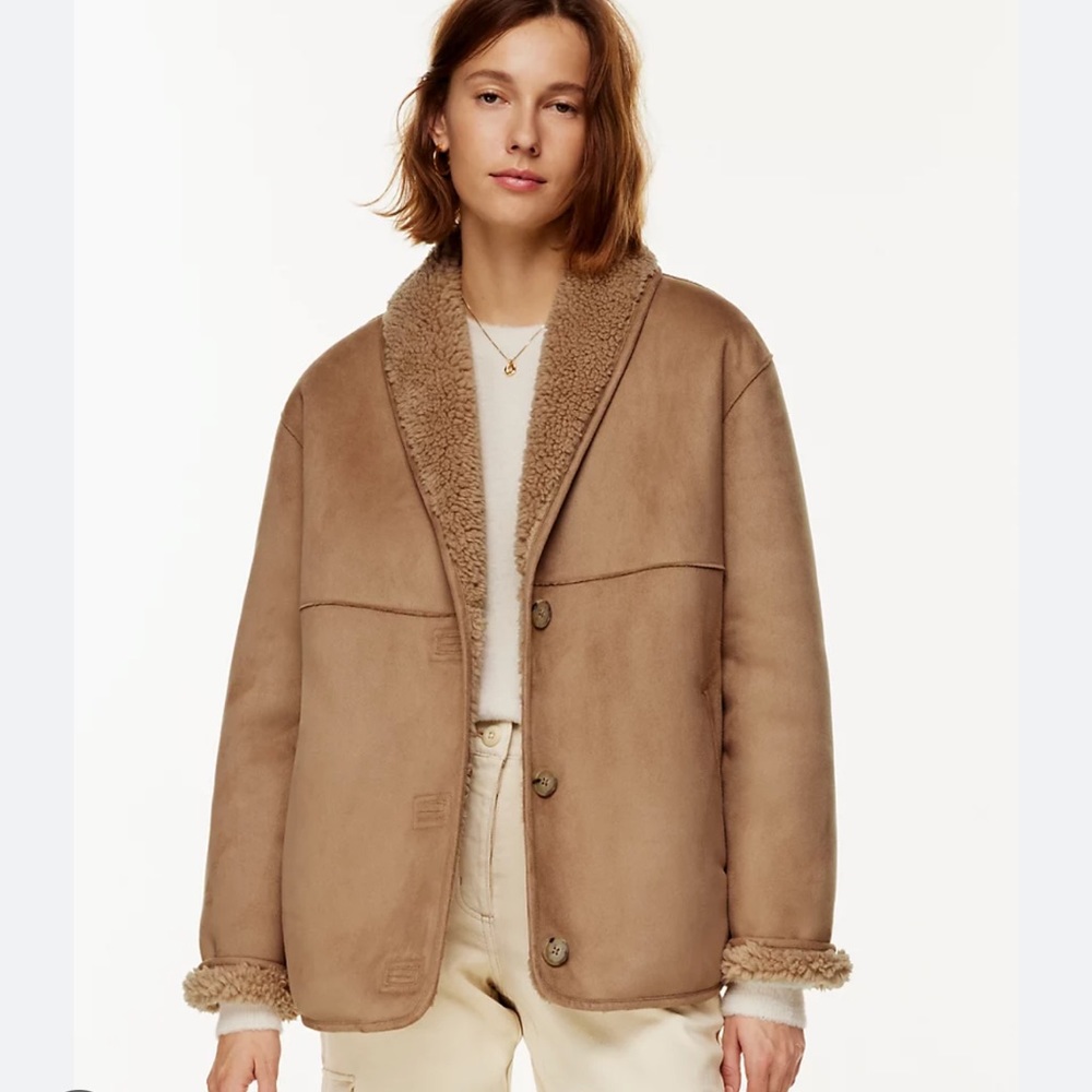 Aritzia wilfred stallion jacket in gold camel size large